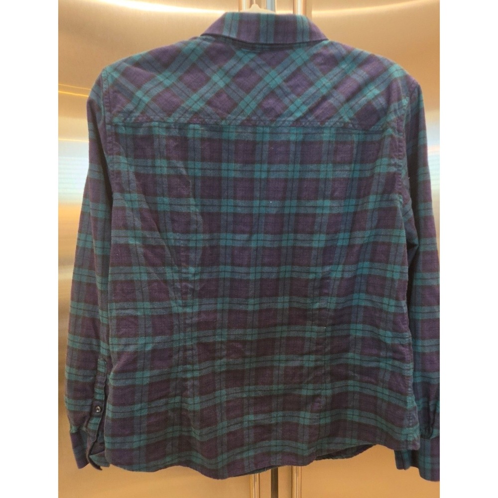 Brooks Brothers 346 Kids Flannel Shirt 14 Navy Green Watch Plaid 100% CTN preppy - Picture 4 of 8
